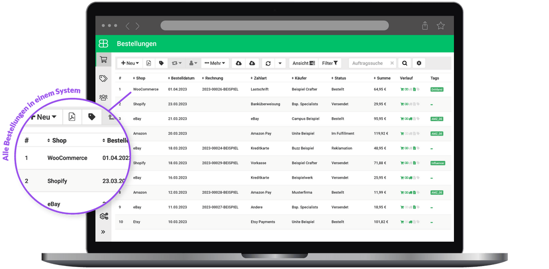 billbee einrichtungsservice – bestellansicht screenshot