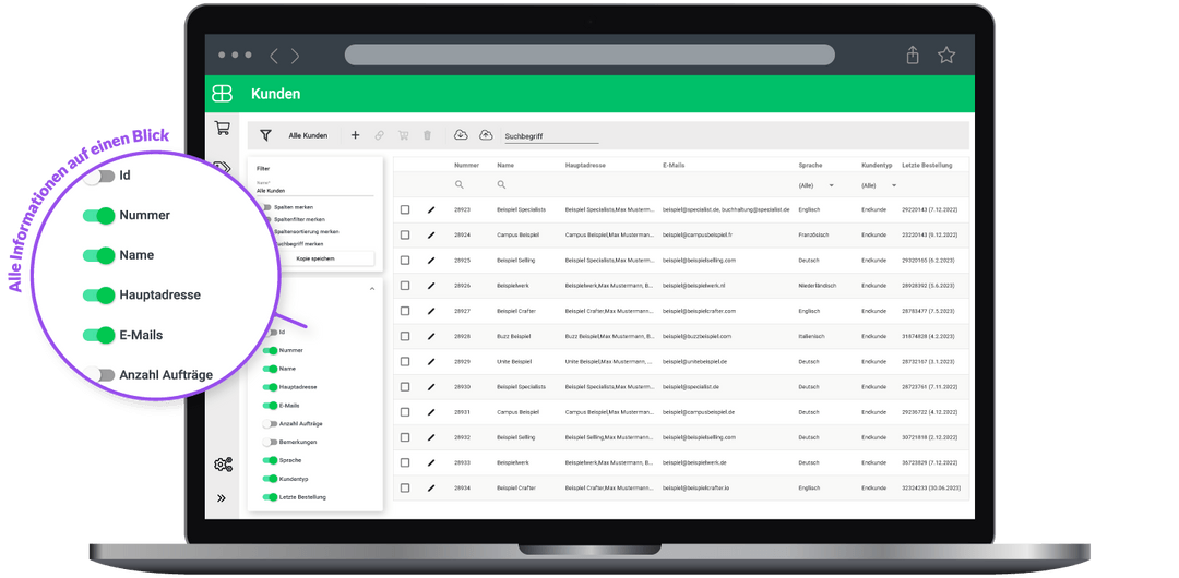 billbee einrichtungsservice – kundenansicht screenshot